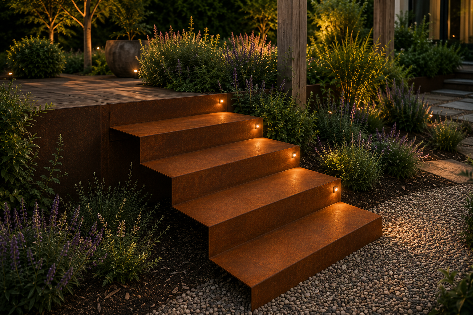 Escalier personnalisable steel corten france auvergne clermont ferrand produit